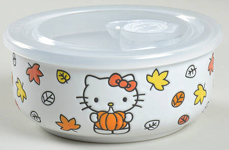 Hello Kitty 16 Oz Round Plastic Microwave Bowl & Vented Lid