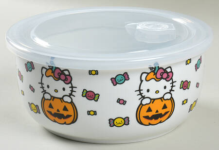 Hello Kitty 32 Oz Round Plastic Microwave Bowl w/Vent Lid