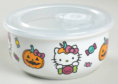 Hello Kitty 16 Oz Round Plastic Microwave Bowl w/Vent Lid