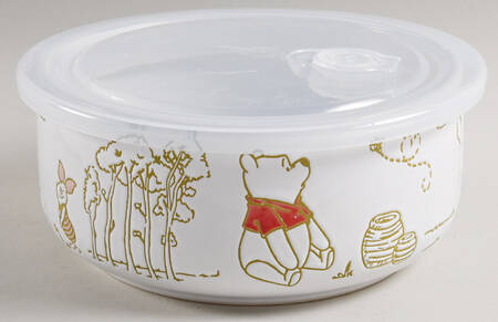 Winnie the Pooh Bee at One 32 Oz Round Plastic Microwave Bowl w/Vent Lid