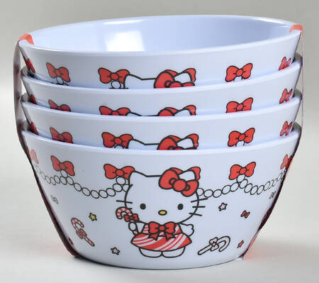 Hello Kitty Christmas Melamine Soup/Cereal Bowl - Set of 4