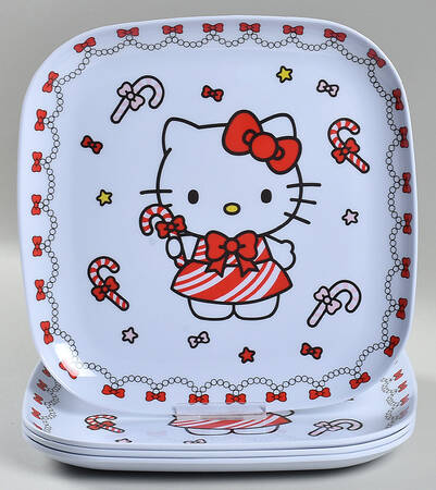 Hello Kitty Christmas Melamine Dinner Plate - Set of 4
