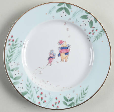 Winnie the Pooh Christmas Footprints Salad Plate
