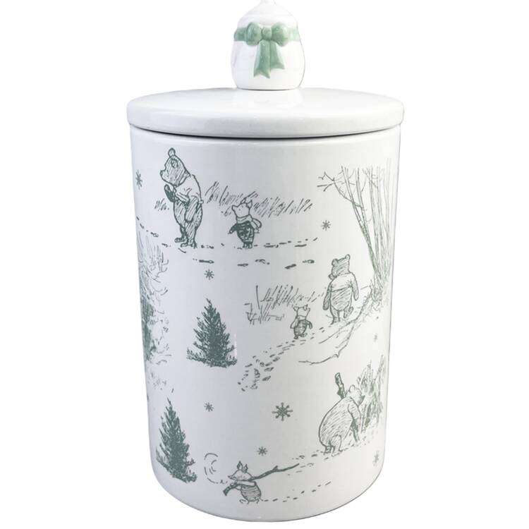 Winnie the Pooh Christmas Footprints Medium Canister & Lid
