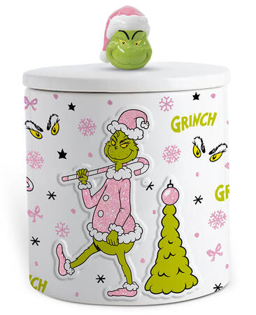 Grinch Pink Christmas Small Canister & Lid