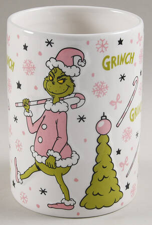 Grinch Pink Christmas Lid for Medium Canister