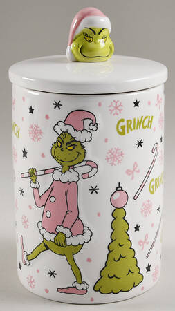 Grinch Pink Christmas Medium Canister & Lid