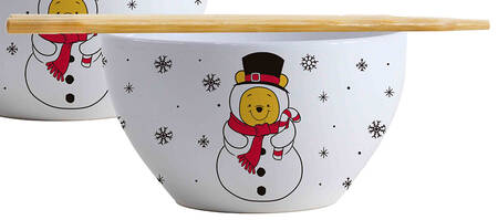 Winnie the Pooh Snowman Noodle Bowl & Chopsticks Set