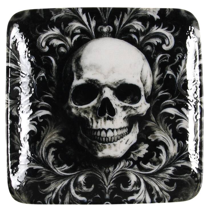 Gothic Skull Square Appetizer Plate