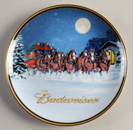 Annual Budweiser Holiday Plate Running Free - Boxed