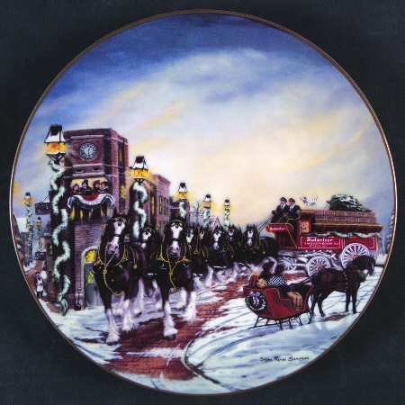 Annual Budweiser Holiday Plate Perfect Christmas - Boxed