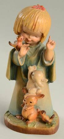 Ferrandiz Wood Figurines 6" Talking To The Animals - With Box Bx374