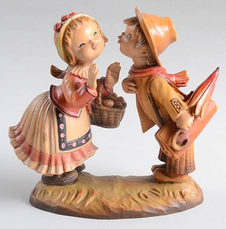Ferrandiz Wood Figurines 6" Stolen Kiss - No Box