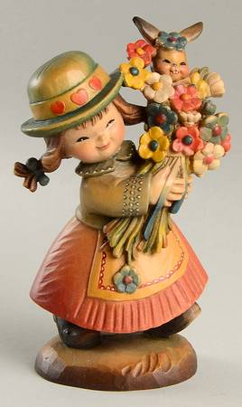 Ferrandiz Wood Figurines 6" Flower Girl - Boxed