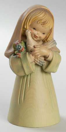 Ferrandiz Wood Figurines 6" Girl With Dove - With Box Bx369