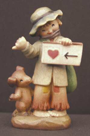 Ferrandiz Wood Figurines 3" Hitch Hike - No Box
