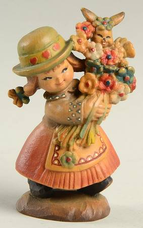 Ferrandiz Wood Figurines 3" Flower Girl - Boxed