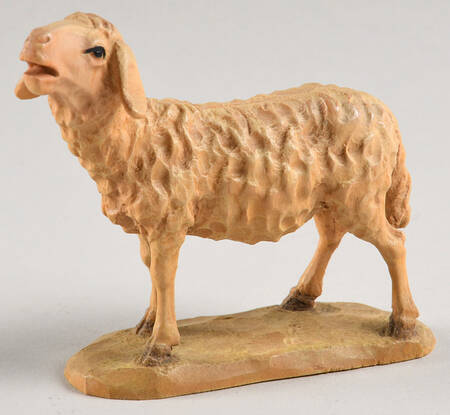 Kuolt 6" Wooden Nativity Figurine Lamb- Head Up - Boxed