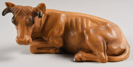 Kuolt 6" Wooden Nativity Figurine Bull - No Box