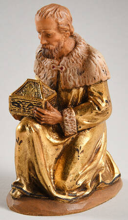 Kuolt 6" Wooden Nativity Figurine King Melchior - Boxed