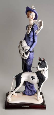 People with Animals-Birds Lady With Great Dane - Boxed