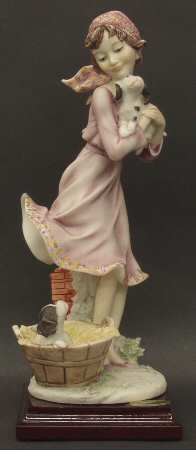People with Animals-Birds Girl With Puppies - Boxed