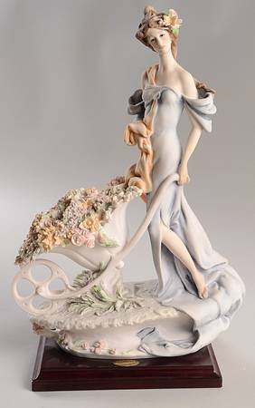 Spring Melodies Lady With Flower Cart - Boxed