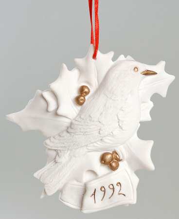 Christmas Ornament 1992-Bird & Holly - Boxed