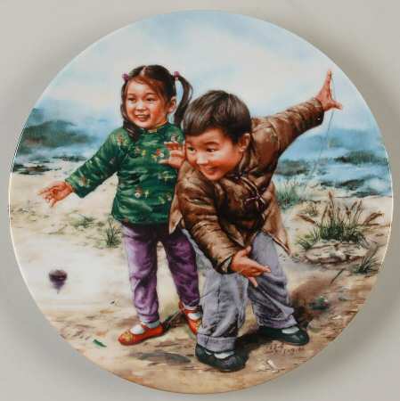 Chinese Children's Games Spinning Tops - Boxed