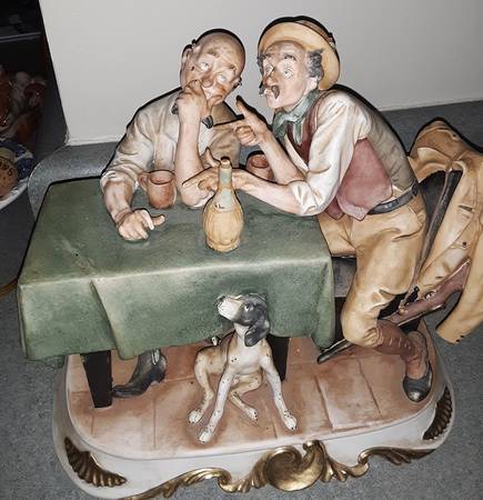 Antonio Borsato Figurines 2 Men W/ Dog - No Box