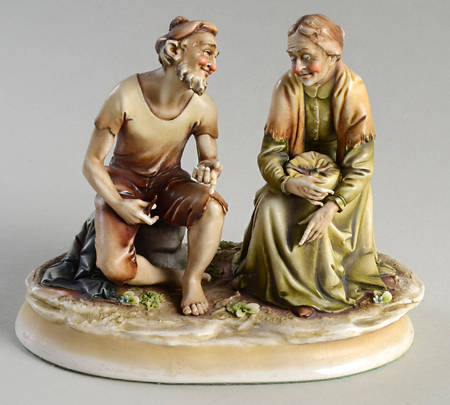 Antonio Borsato Figurines Sailor And Old Lady - No Box