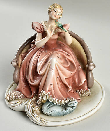 Antonio Borsato Figurines Interlude-Lady W/ Parrot - No Box