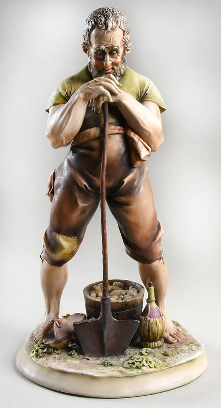 Antonio Borsato Figurines Man With Shovel Resting - No Box