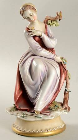 Antonio Borsato Figurines Lady W/ Bird - No Box