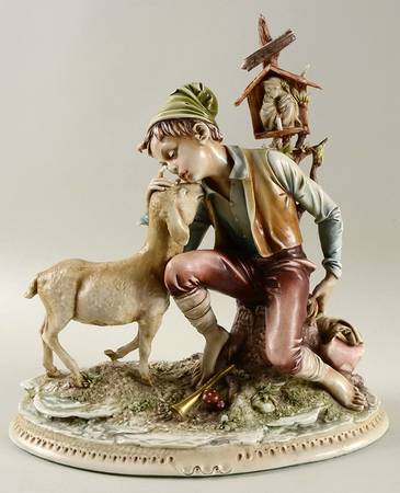 Antonio Borsato Figurines Young Shepherd With Lamb - No Box