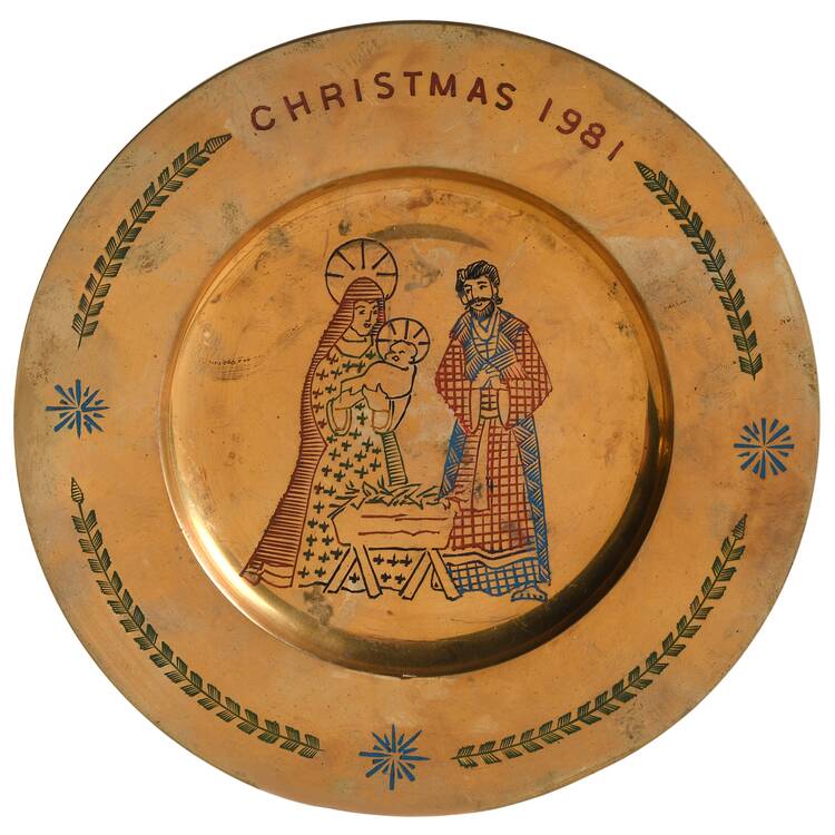 SS Sarna Christmas Plate Shepherds With Sheeps - Boxed