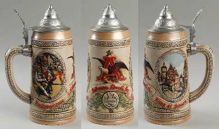 History of Brewing Steins Bavarian Village Festival-Le V - Boxed