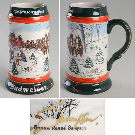 Anheuser Busch Holiday Stein The Seasons Best-Signed & Numbered - No Box