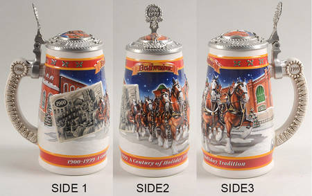 Anheuser Busch Holiday Stein A Century Of Tradition-Cs389se - Boxed