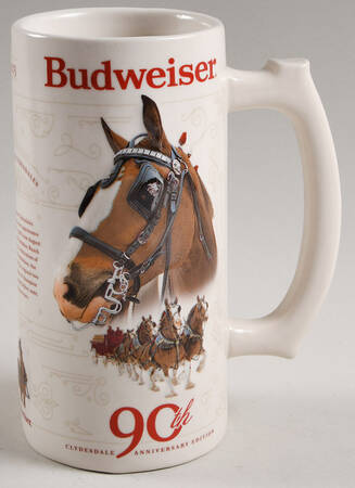 Anheuser Busch Holiday Stein 90th Anniversary Of Budweiser Cydesdales - Boxed