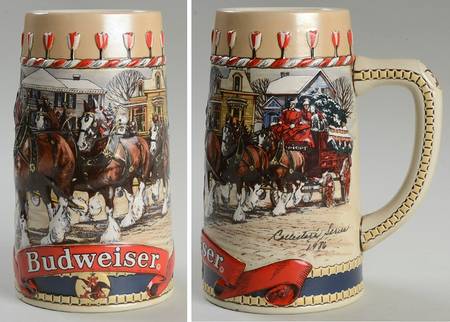Anheuser Busch Holiday Stein Traditional Horses-Cs66 - No Box