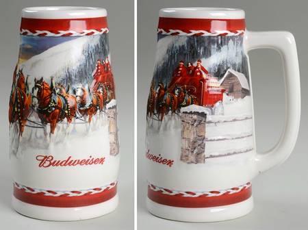 Anheuser Busch Holiday Stein Dashing Through The Snow  - Boxed