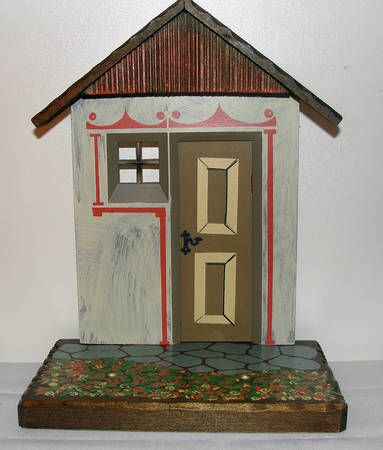 Anri Wood Carved Figurines House Display - Boxed