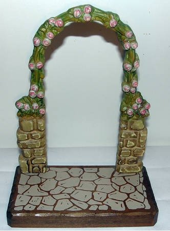 Anri Wood Carved Figurines Rose Gate-Club Display - Boxed