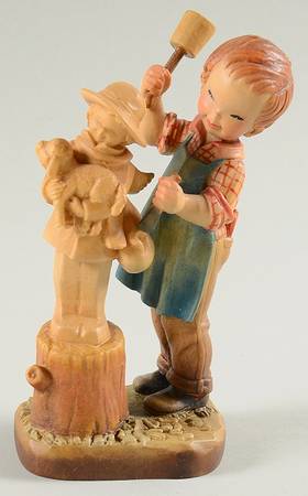Anri Wood Carved Figurines 20 Years Of Love - Boxed