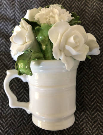 Floral Figurine White Floral Mug - Boxed