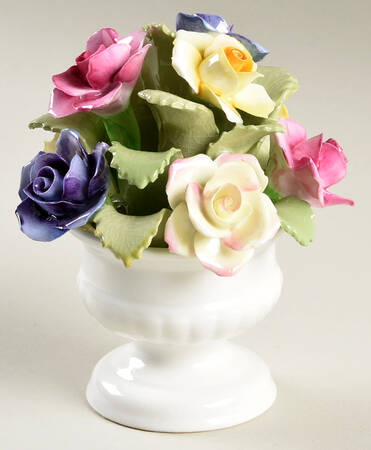 Floral Figurine Urn With Assorted Flowers - Boxed