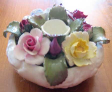 Floral Figurine Floral Candleholder - Boxed