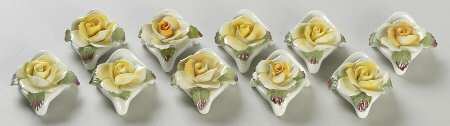 Floral Figurine Yellow Rose-Place Cards - Boxed