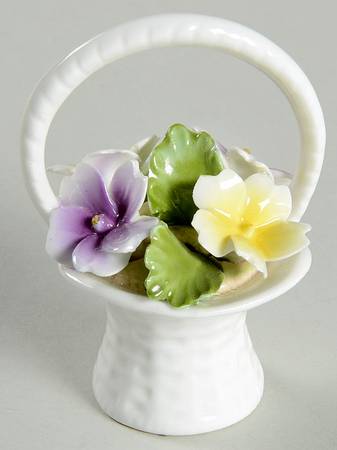Floral Figurine Yellow & Purple Floral - Boxed